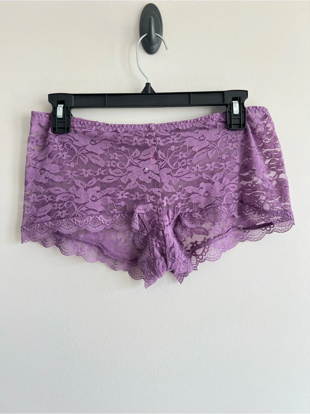 NWT Adore Me purple lace Roanne sheer tank and boyshort pajama set medium